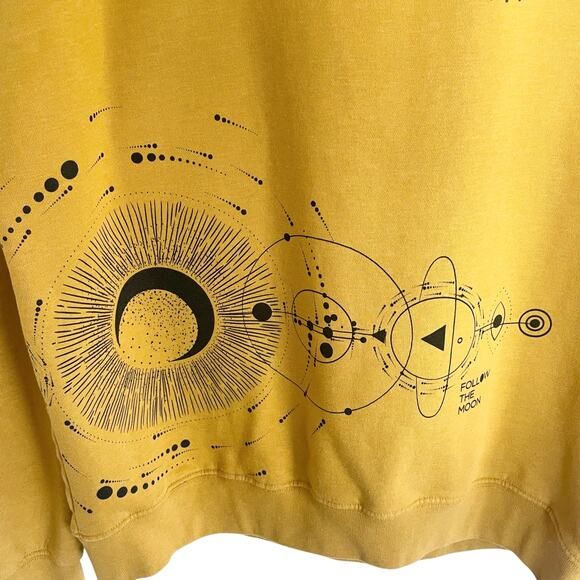 Blind Rooster Ravenheart Crewneck Sweatshirt Celestial Graphic Mustard Men LARGE - Picture 5 of 10